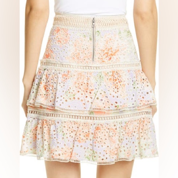 Alice and Olivia Kirsten Embroidered Eyelet Skirt - Picture 2 of 11